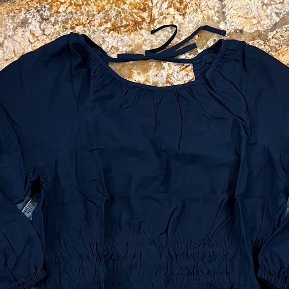 NWT Madewell Deep Indigo Navy Blue Twill Tie-Back Cutout Top - SIZE XL - Picture 7 of 9